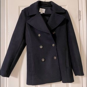 Navy blue pea coat, size M